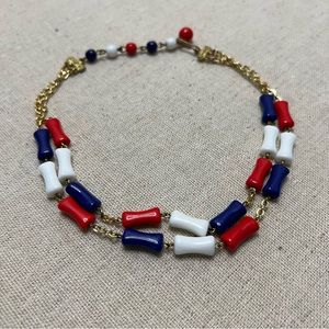 Vintage 1930s–40s Patriotic Glass Choker Necklace